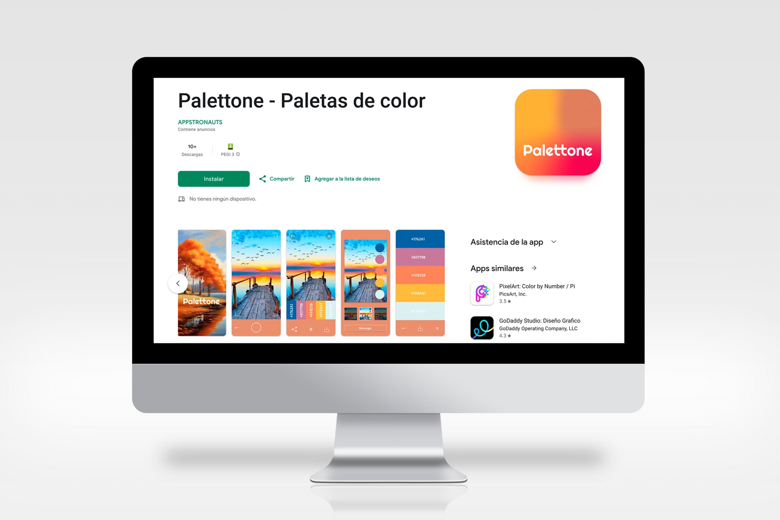 mockup app palettone pantalla pc